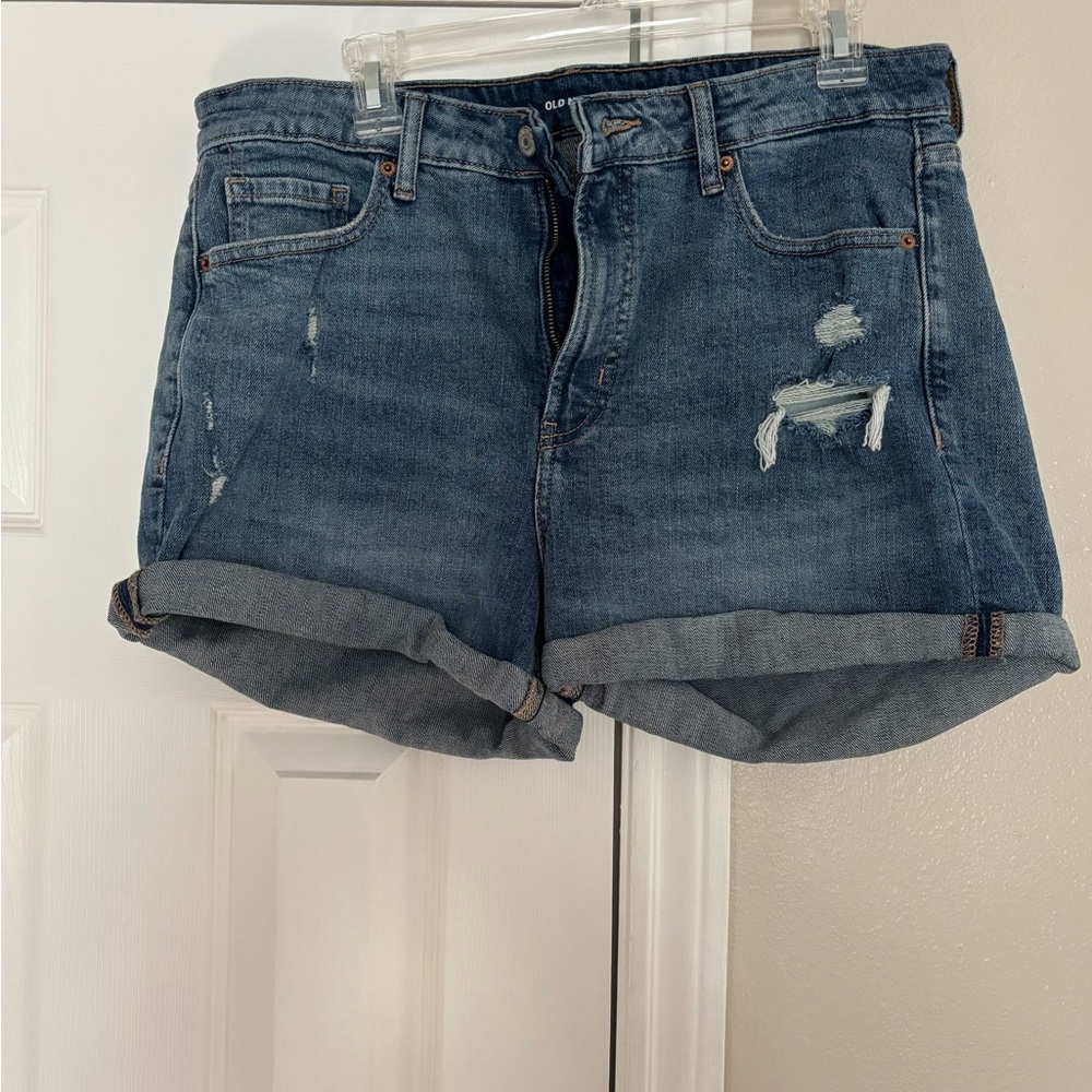 Old Navy High Rise OG Straight  Denim Blue Women's Shorts